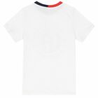 Boys White & Navy Logo T-Shirt, 2, hi-res