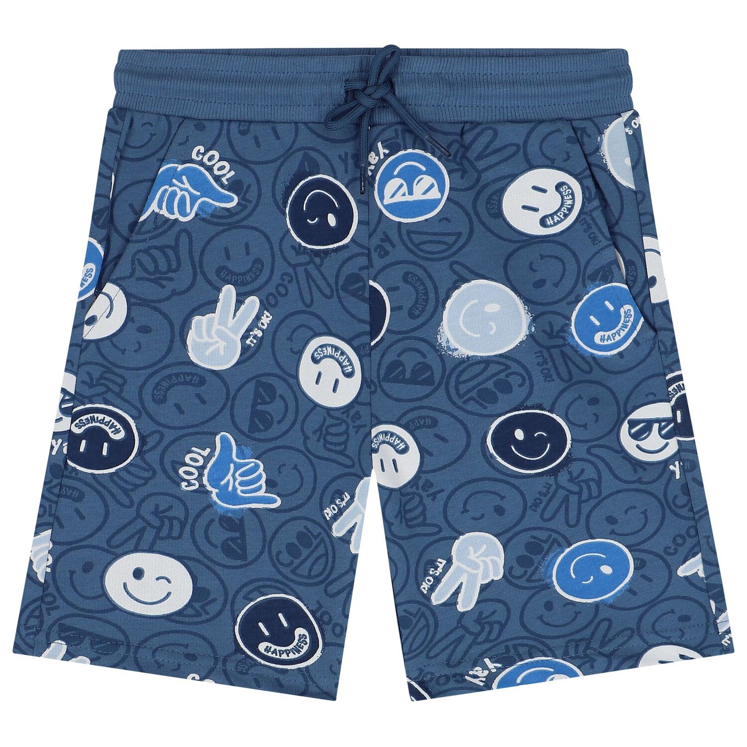 Boys White & Blue Shorts Set, 3, hi-res
