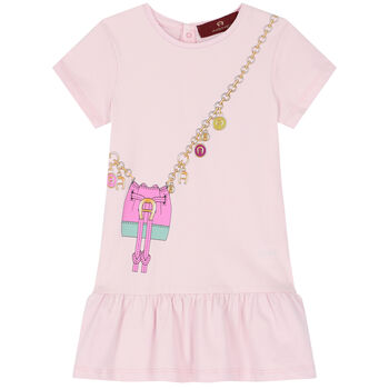 Younger Girls Pink Logo Bag Dress