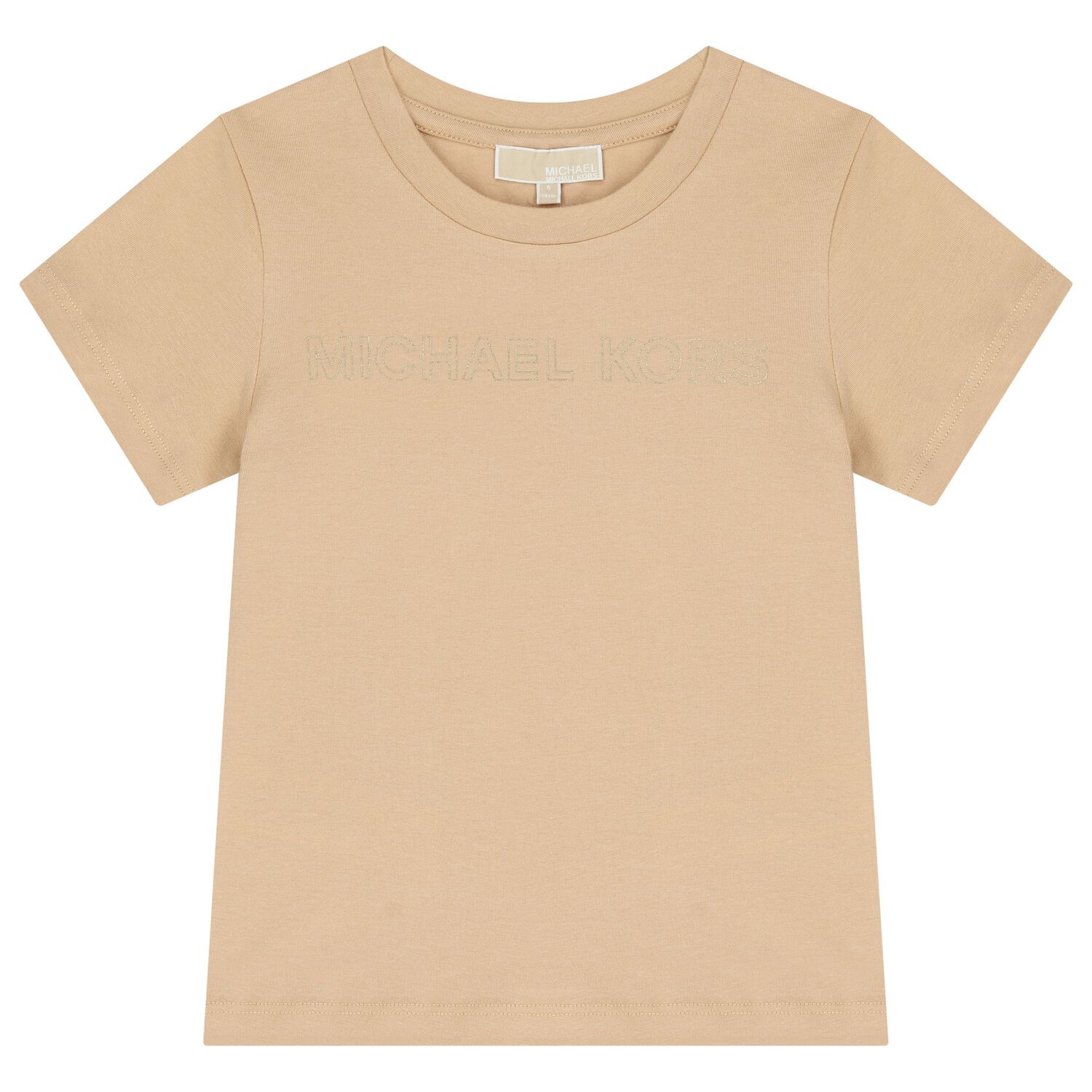 Girls Beige Logo T-Shirt, 2, hi-res image number null