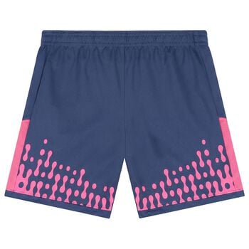 شورت رياضي للأولاد بشعار مبابي بتقنية دراي-فت باللونين الأزرق والوردي