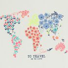 طقم شورت بنات بطبعة الزهور باللون الأبيض و البرتقالي, 1, hi-res