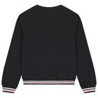  Girls Black Logo Sweatshirt, 1, hi-res