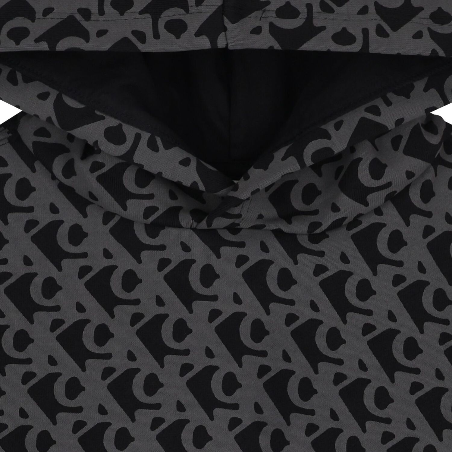 توب اولاد هودى بالشعار باللون الاسود والرمادى, 1, hi-res