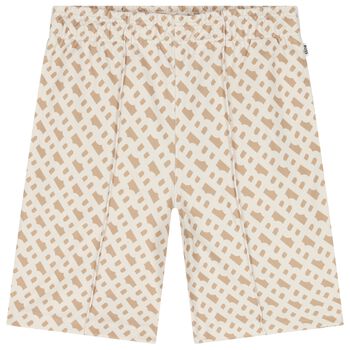 Boys Beige Logo Shorts