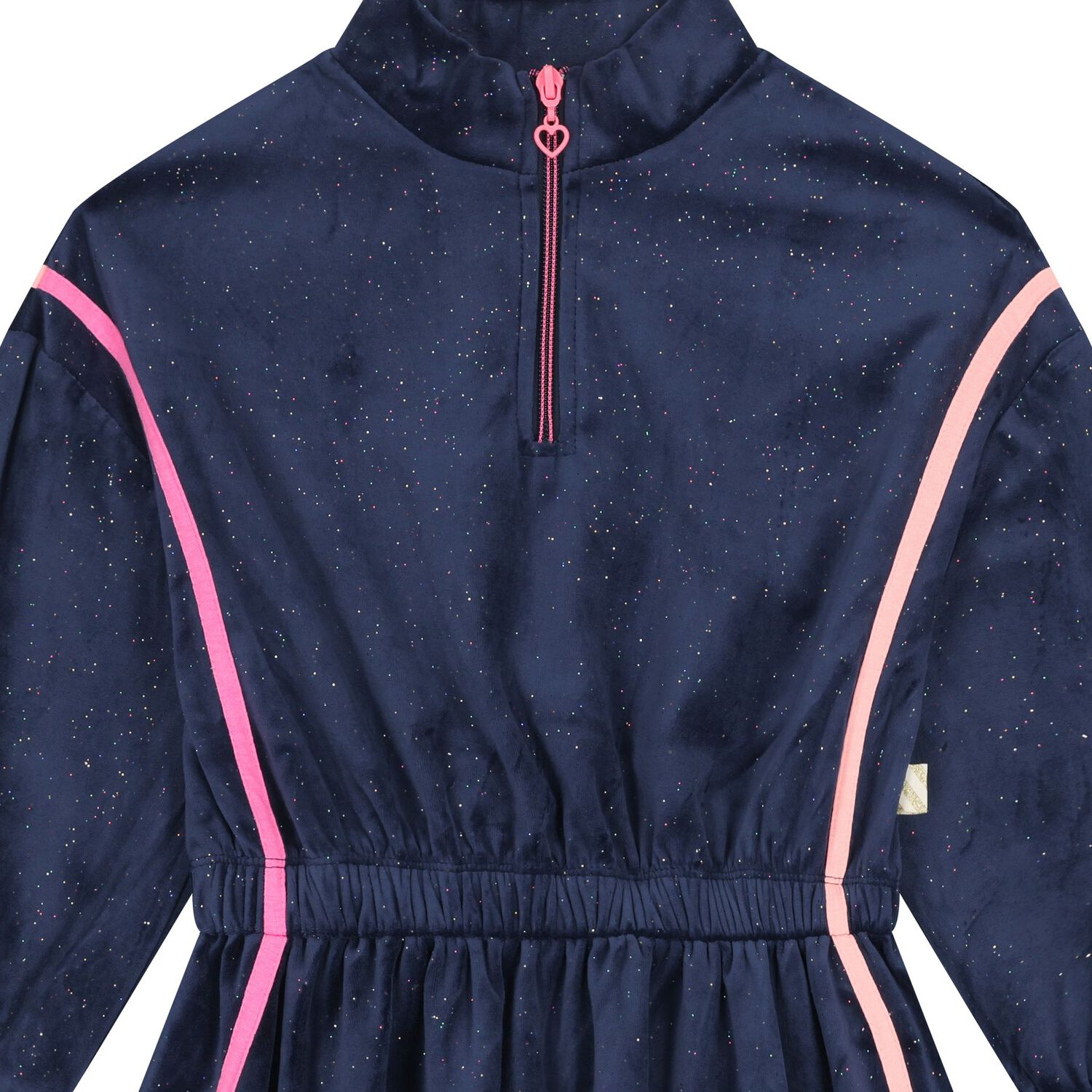 Girls Navy Blue Glitters Dress, 1, hi-res
