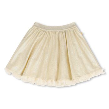 Girls Gold Metallic Tulle Skirt