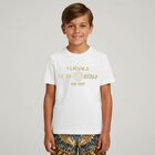 Boys White Medusa T-Shirt, 1, hi-res