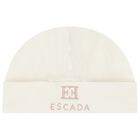 قبعة بالشعار باللون العاجي للبنات, 1, hi-res