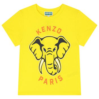 Boys Yellow Elephant Logo T-Shirt