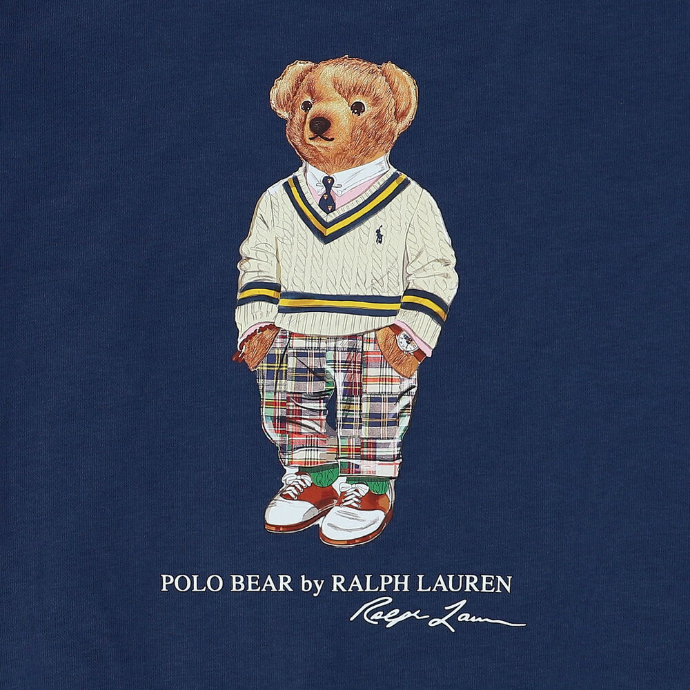 Ralph Lauren Boys Navy Blue Polo Bear Sweatshirt Junior Couture UAE