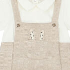 Baby Boys White & Blue Romper & Hat Set, 3, hi-res