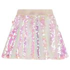 Girls Pink Iridescent Sequin Skirt, 1, hi-res