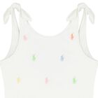 Girls Ivory Pony Logo Swimsuit, 1, hi-res