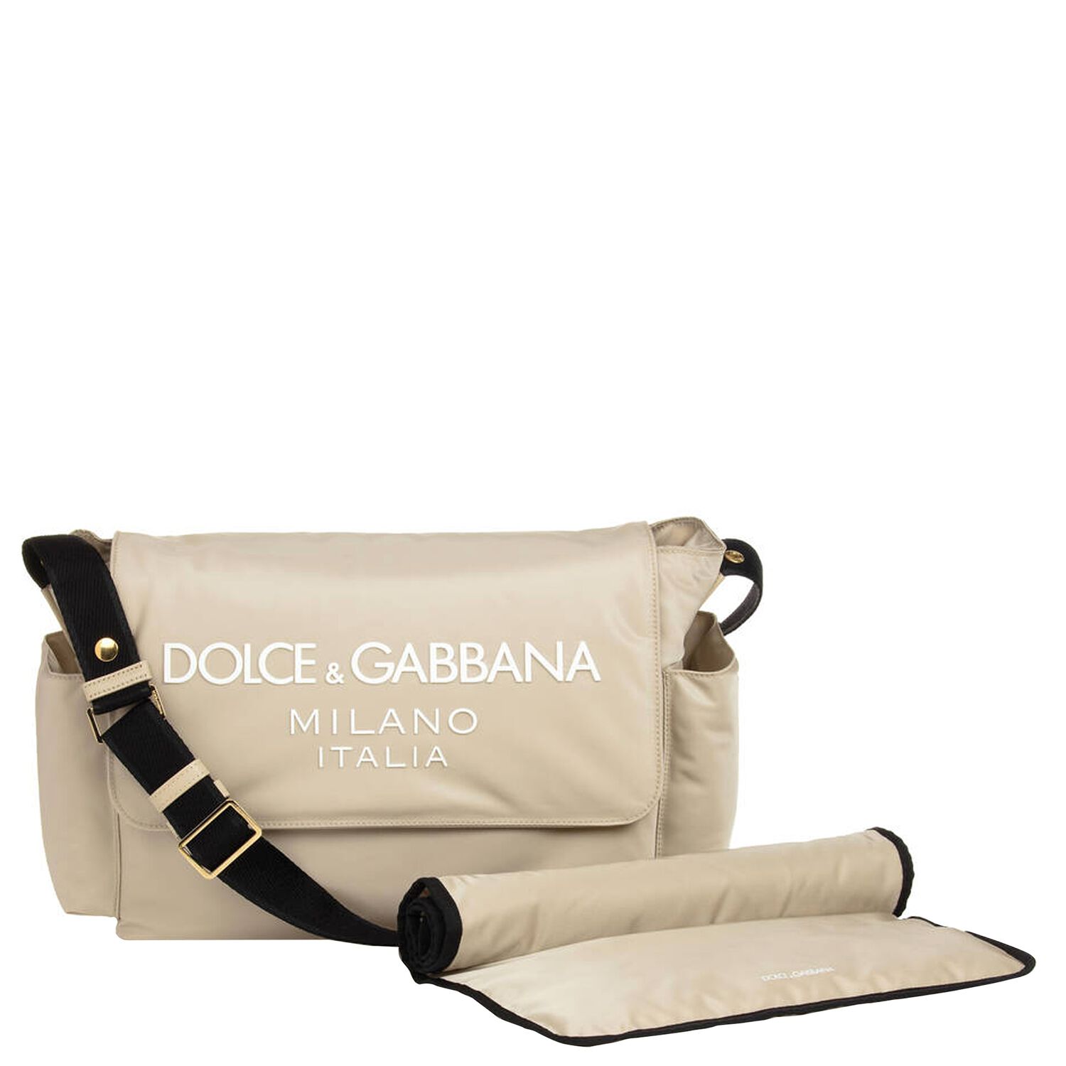 Beige & White Logo Baby Changing Bag, 2, hi-res image number null