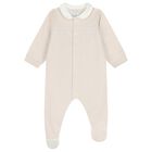 Beige Embroidered Teddy Bear Babygrow, 2, hi-res