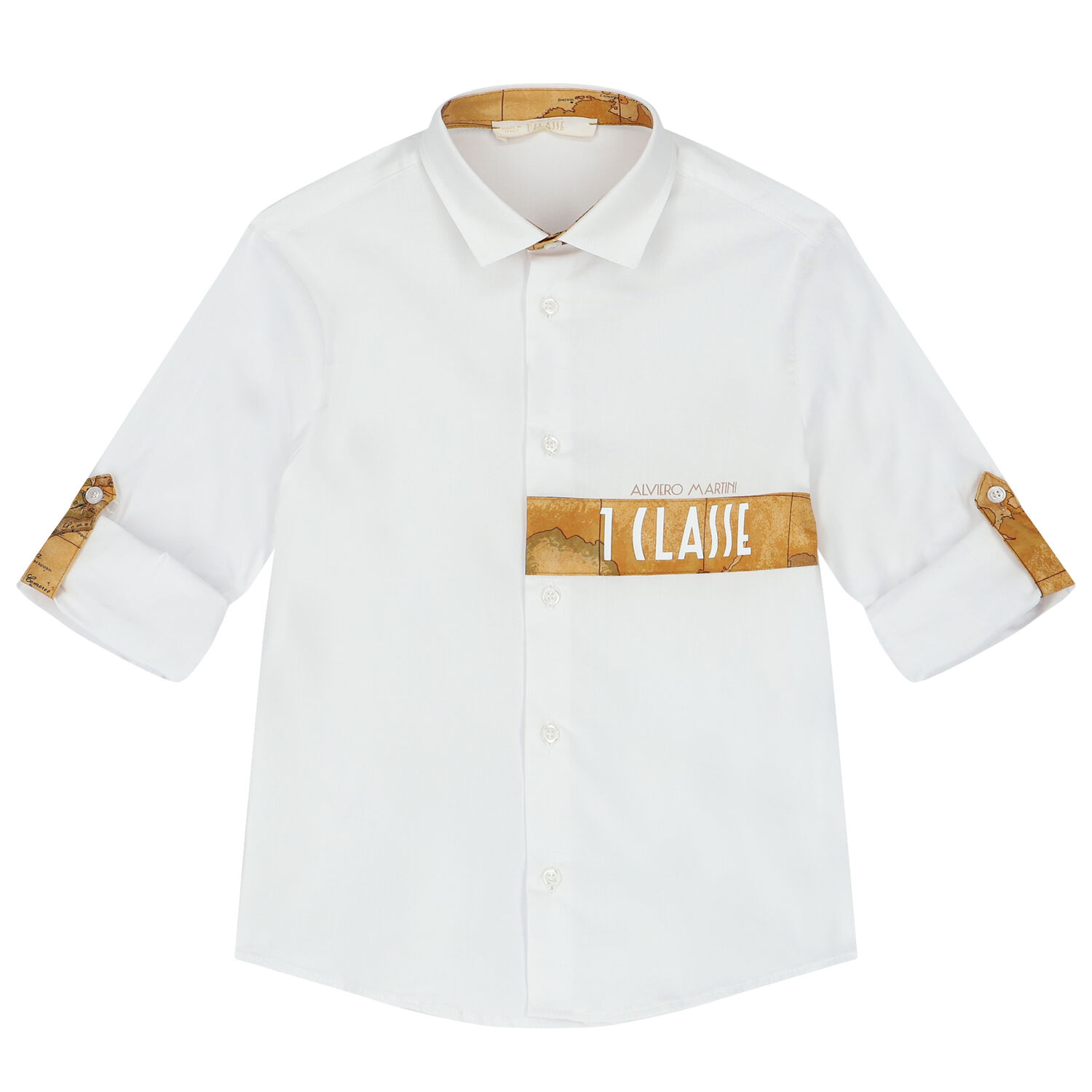 Boys White Logo Shirt, 1, hi-res