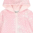 Younger Girls Pink & White Logo Hooded Dress, 1, hi-res