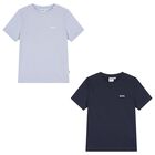 Boys Blue & Navy Blue Logo T-Shirts (2 Pack), 1, hi-res