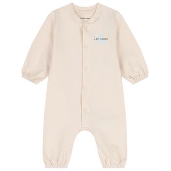 Baby Beige Logo Romper