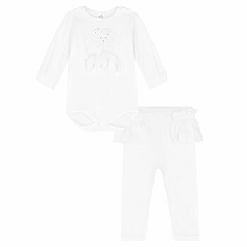 Baby Girls White Leggings Set