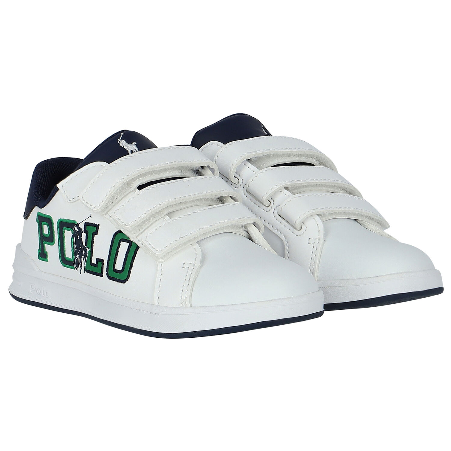 Boys White Logo Trainers, 1, hi-res
