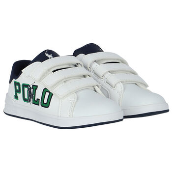 Boys White Logo Trainers