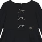 فستان بناتي أسود مزين بفيونكة من الماس, 1, hi-res