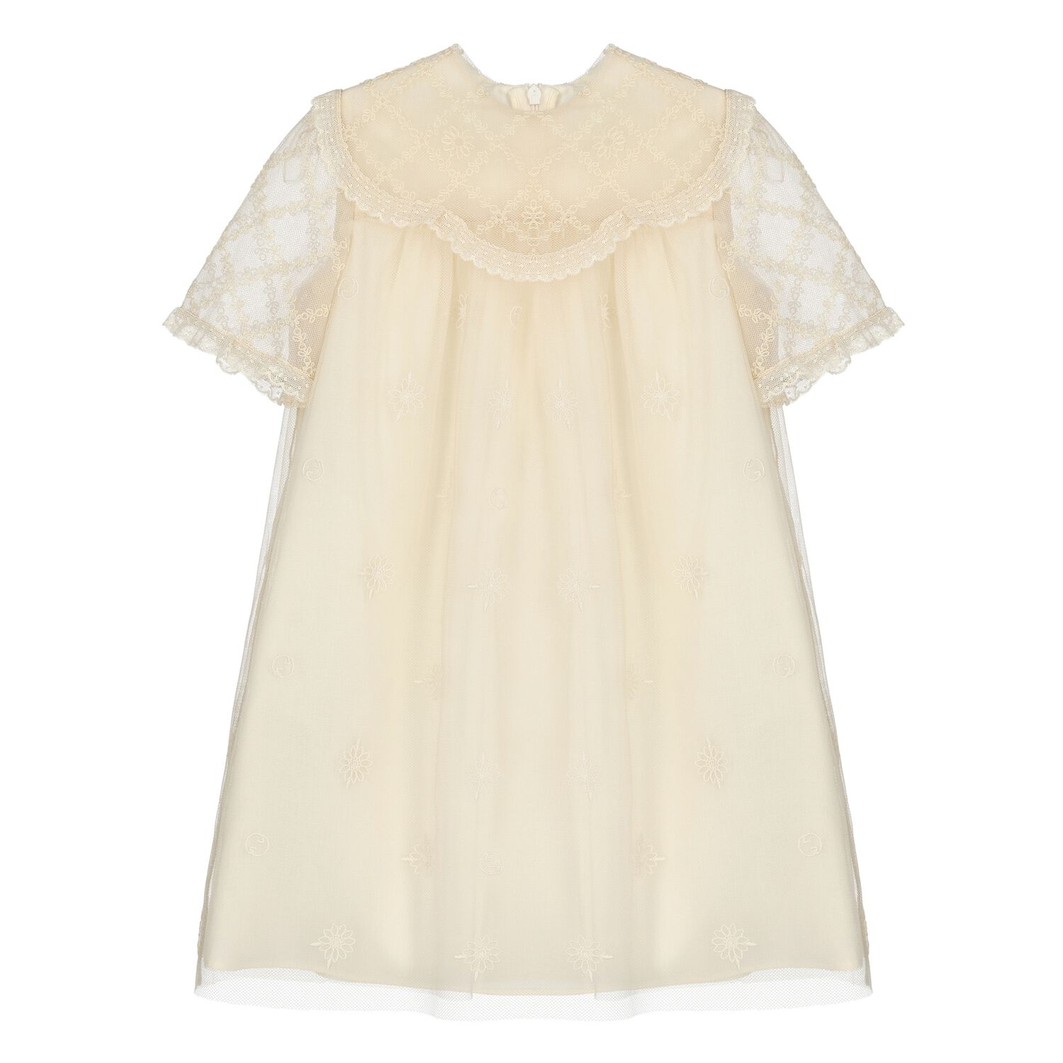 Younger Girls Ivory Floral Dress, 1, hi-res