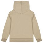Beige & Black Logo Hooded Top, 4, hi-res