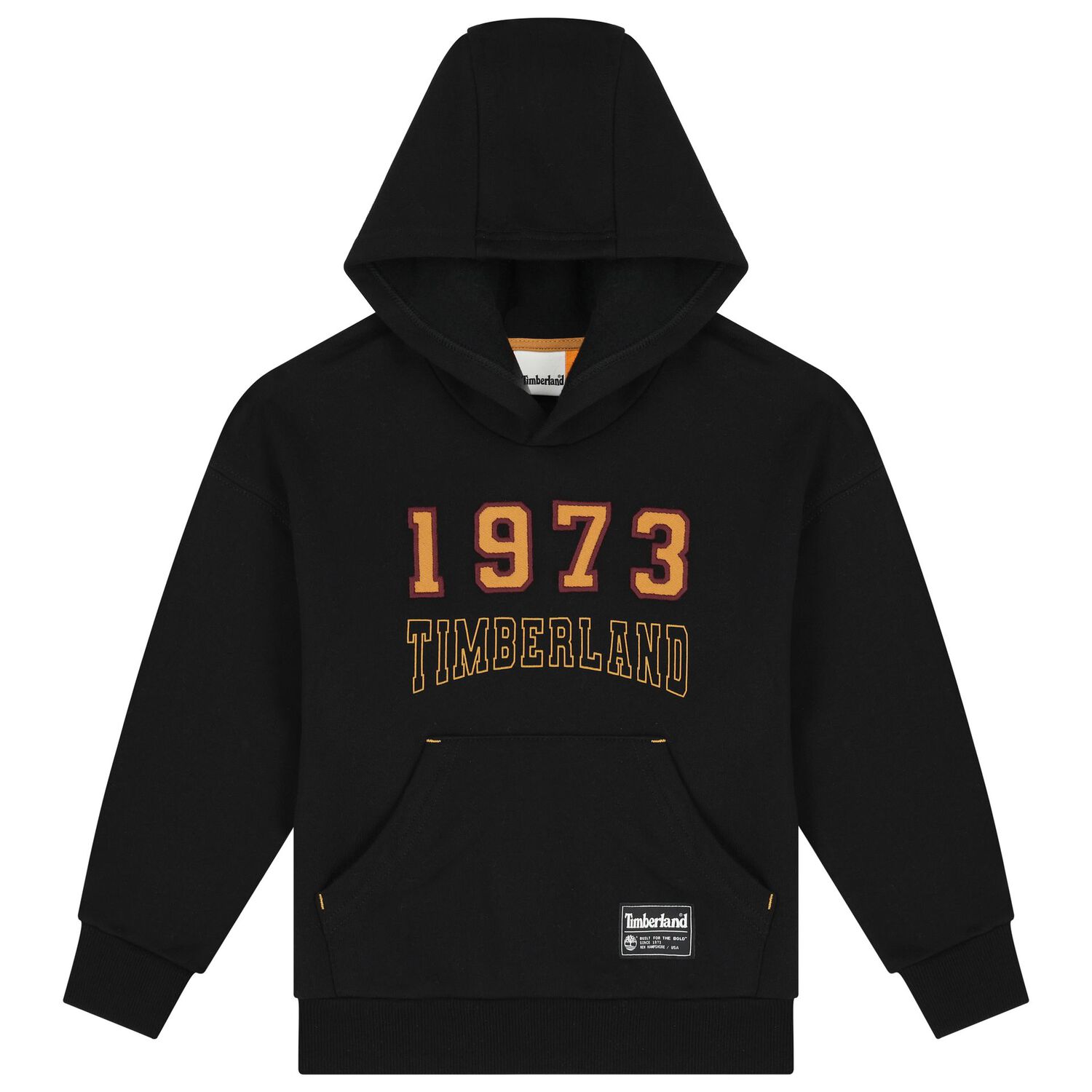 Boys Black Logo Hooded Top, 1, hi-res