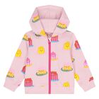 Younger Girls Pink Jelly Hooded Zip Up Top, 1, hi-res