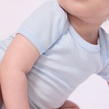 بدلة أطفال أولاد مع رسمة حوت باللون الأزرق والعاجي (عبوة من 3 قطع) 