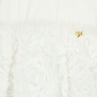 Girls White Tulle & Satin Flower Dress, 1, hi-res