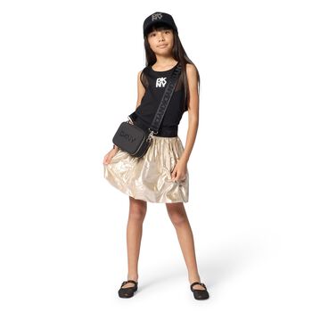 Girls Black Logo Handbag