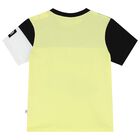 Younger Boys Black, White & Yellow Logo T-Shirt, 1, hi-res