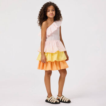 Girls Pink Layered Dress