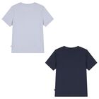Boys Blue & Navy Blue Logo T-Shirts (2 Pack), 1, hi-res