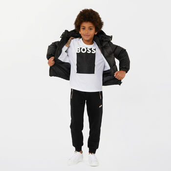 Boys Black Logo Joggers