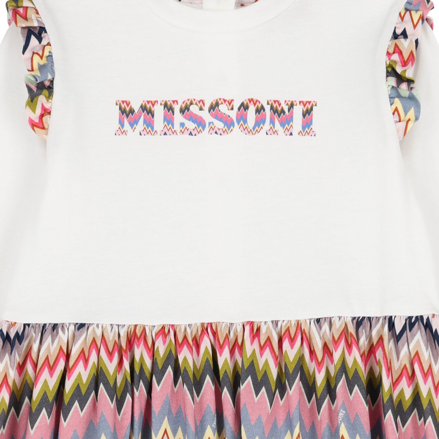 Younger Girls Multi-Coloured Zigzag Dress, 1, hi-res