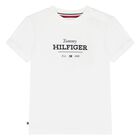 شورت أولاد بالشعار باللون الابيض والكحلي, 1, hi-res