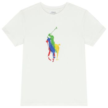 Boys White Polo T-Shirt