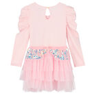 Girls Pink Embellished Tulle Dress, 1, hi-res