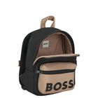 Boys Black & Beige Logo Backpack, 1, hi-res