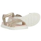Girls Ivory & Gold Sandals, 1, hi-res