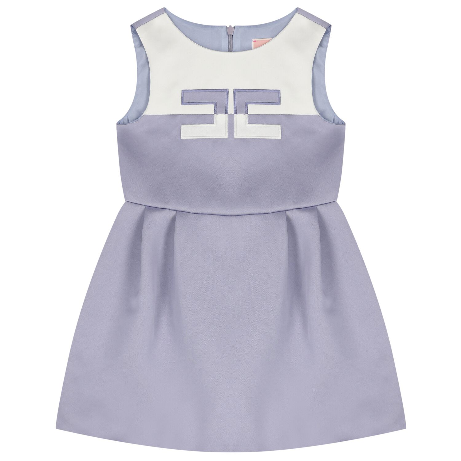 Girls White & Purple Logo Dress, 1, hi-res