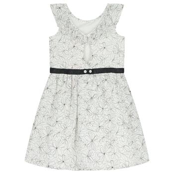 Girls White Floral Dress