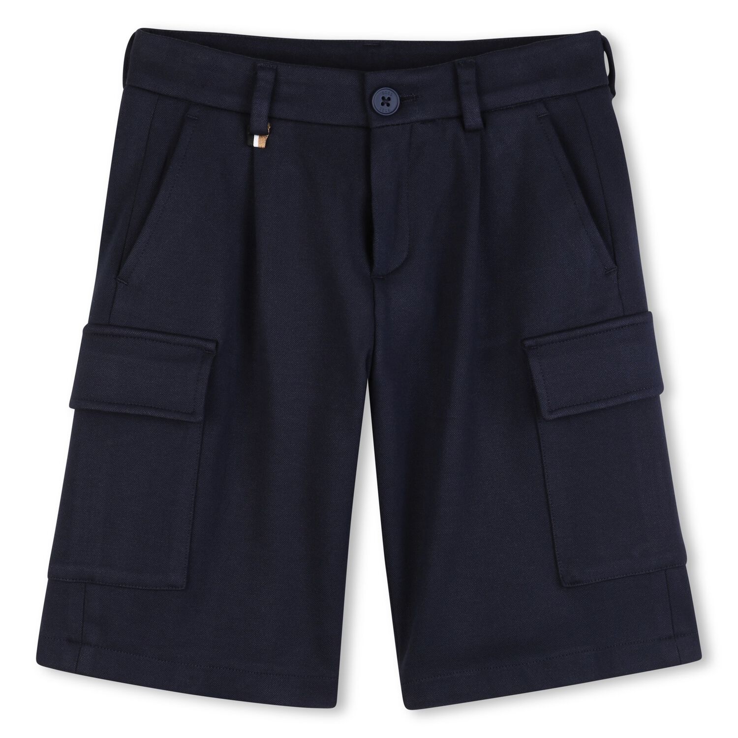 Boys Navy Blue Cargo Shorts, 1, hi-res