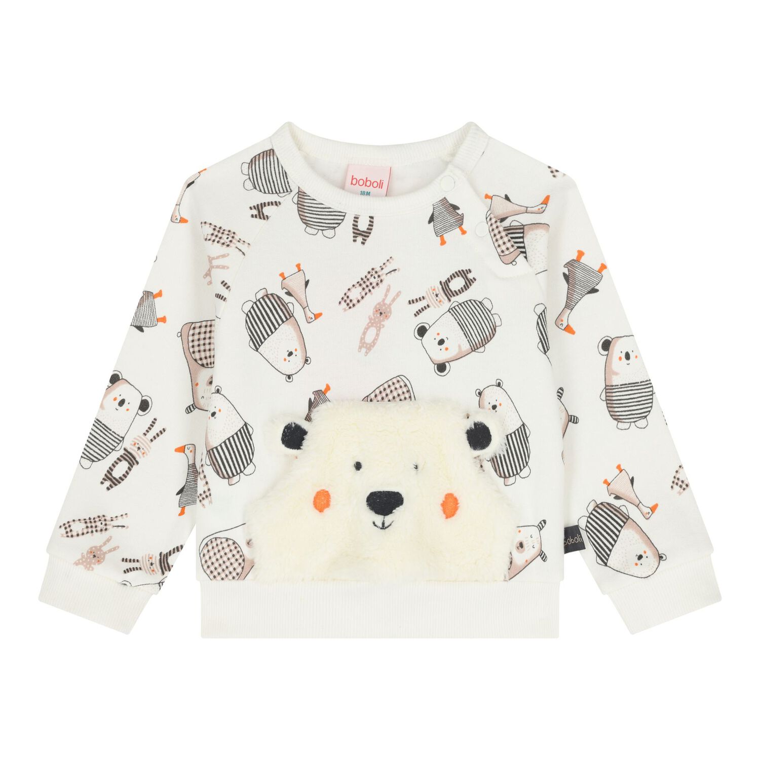 Baby Boys Ivory & Grey Tracksuit, 1, hi-res