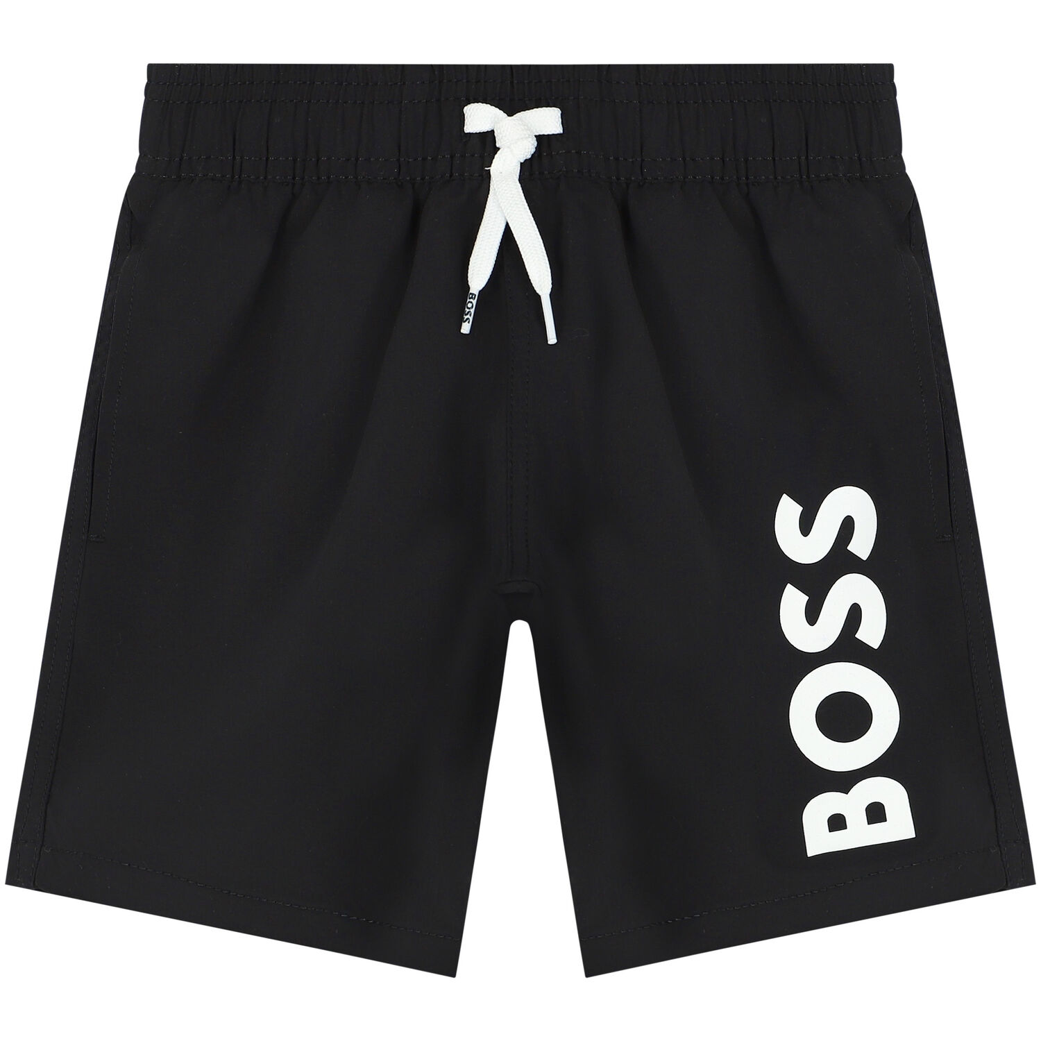 Boys Black Logo Swim Shorts, 1, hi-res image number null